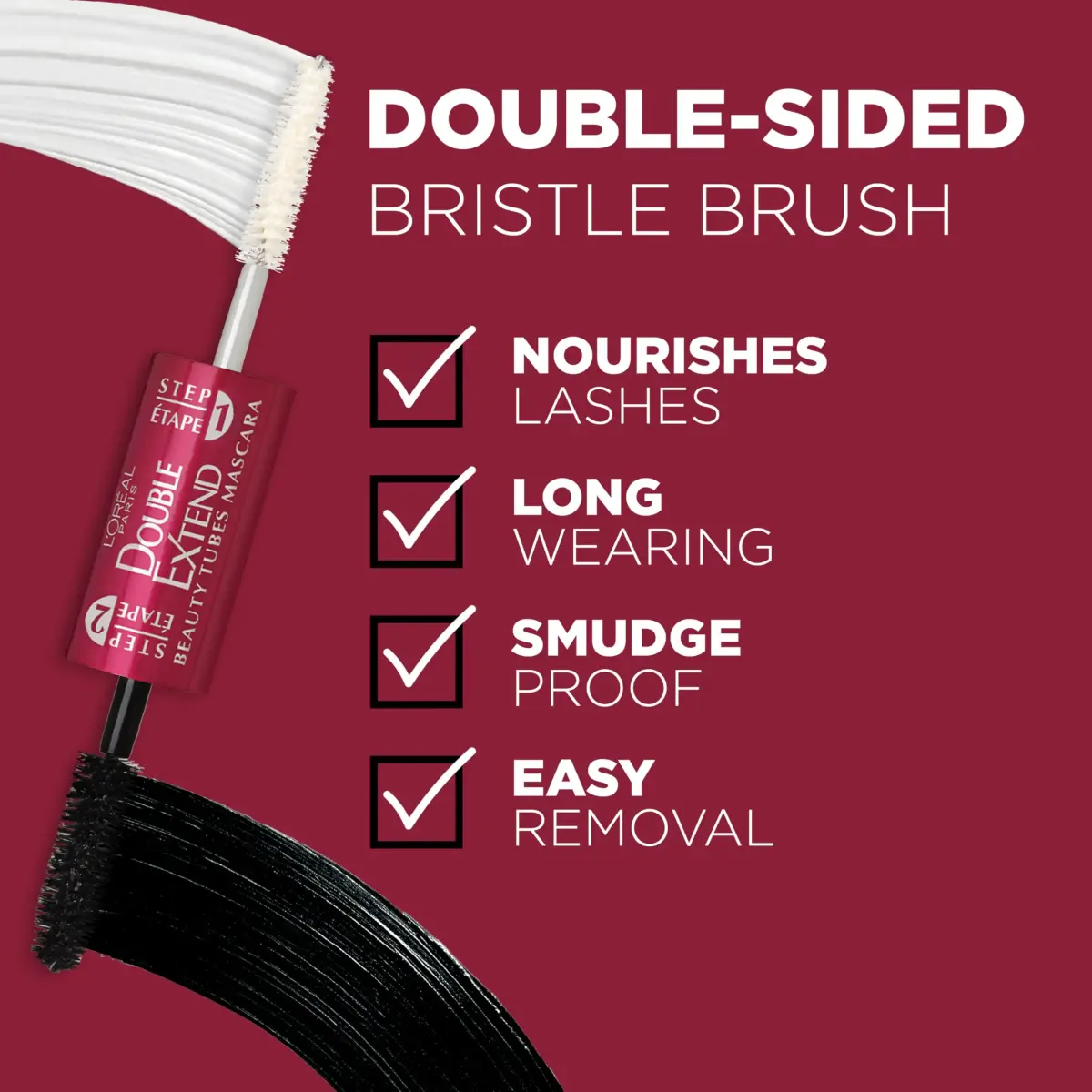 L'Oreal Paris Double Extend Tubing Mascara Blackest Black 9.6ml (0.33 Fl Oz) | Lengthening 2 Step Mascara - view 4