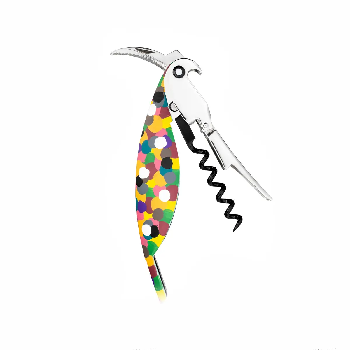 Alessi AAM32 1 Parrot Corkscrew, Cast Aluminum & PC, Multicolour | Designer Waiter Corkscrew for Home & Professional Use - view 2