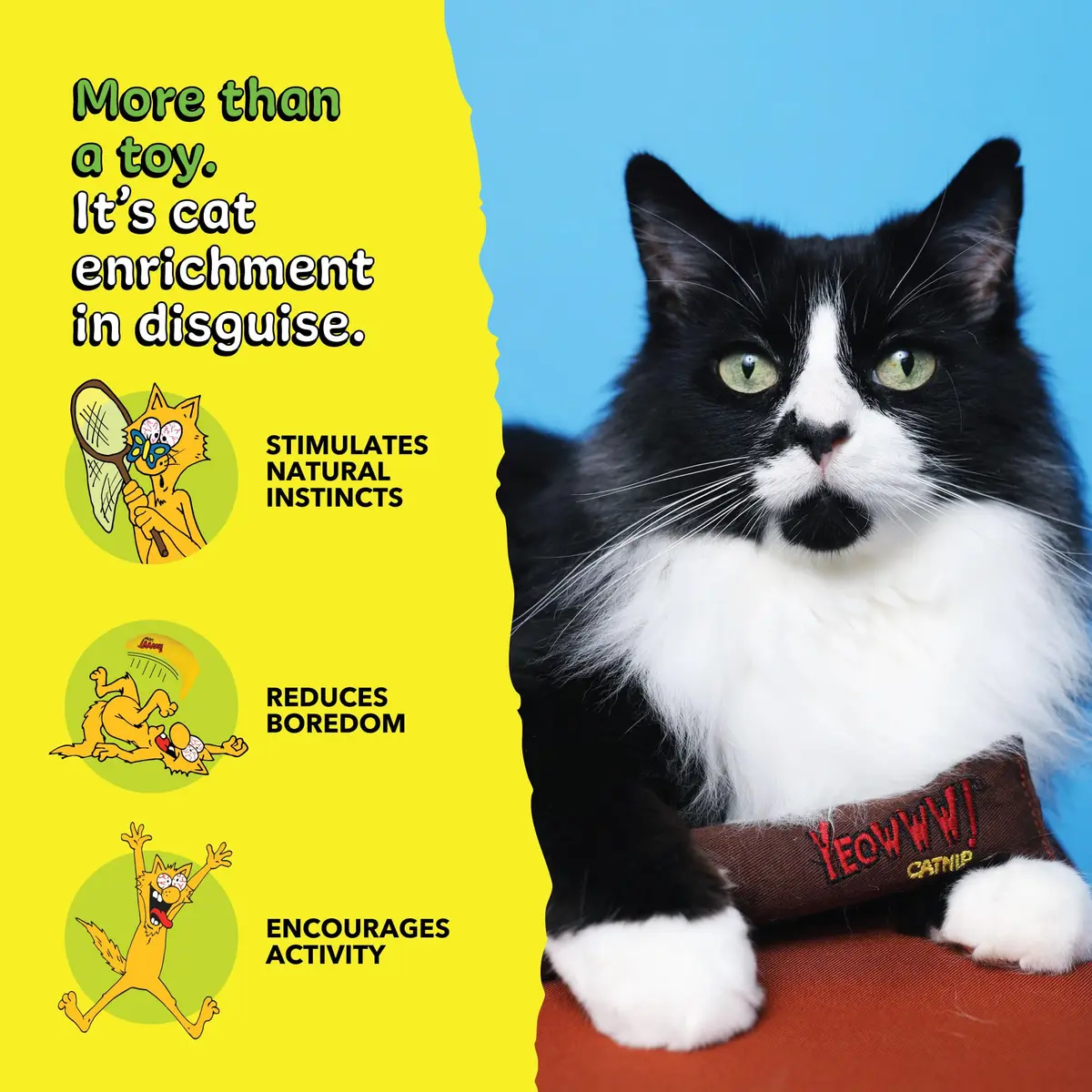 Yeowww! Catnip Cigar Cat Toy 18cm (7 inch) | Potent Organic Catnip Kicker for Cats - view 5