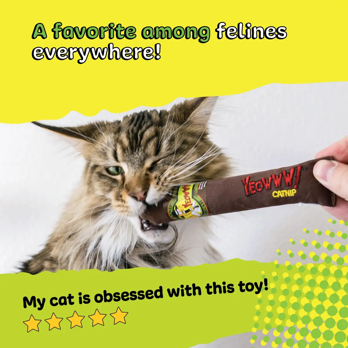 Yeowww! Catnip Cigar Cat Toy 18cm (7 inch) | Potent Organic Catnip Kicker for Cats - view 6