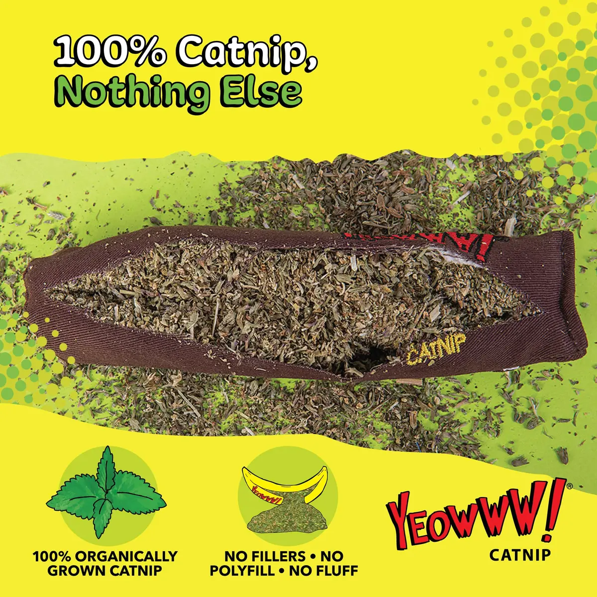 Yeowww! Catnip Cigar Cat Toy 18cm (7 inch) | Potent Organic Catnip Kicker for Cats - view 2
