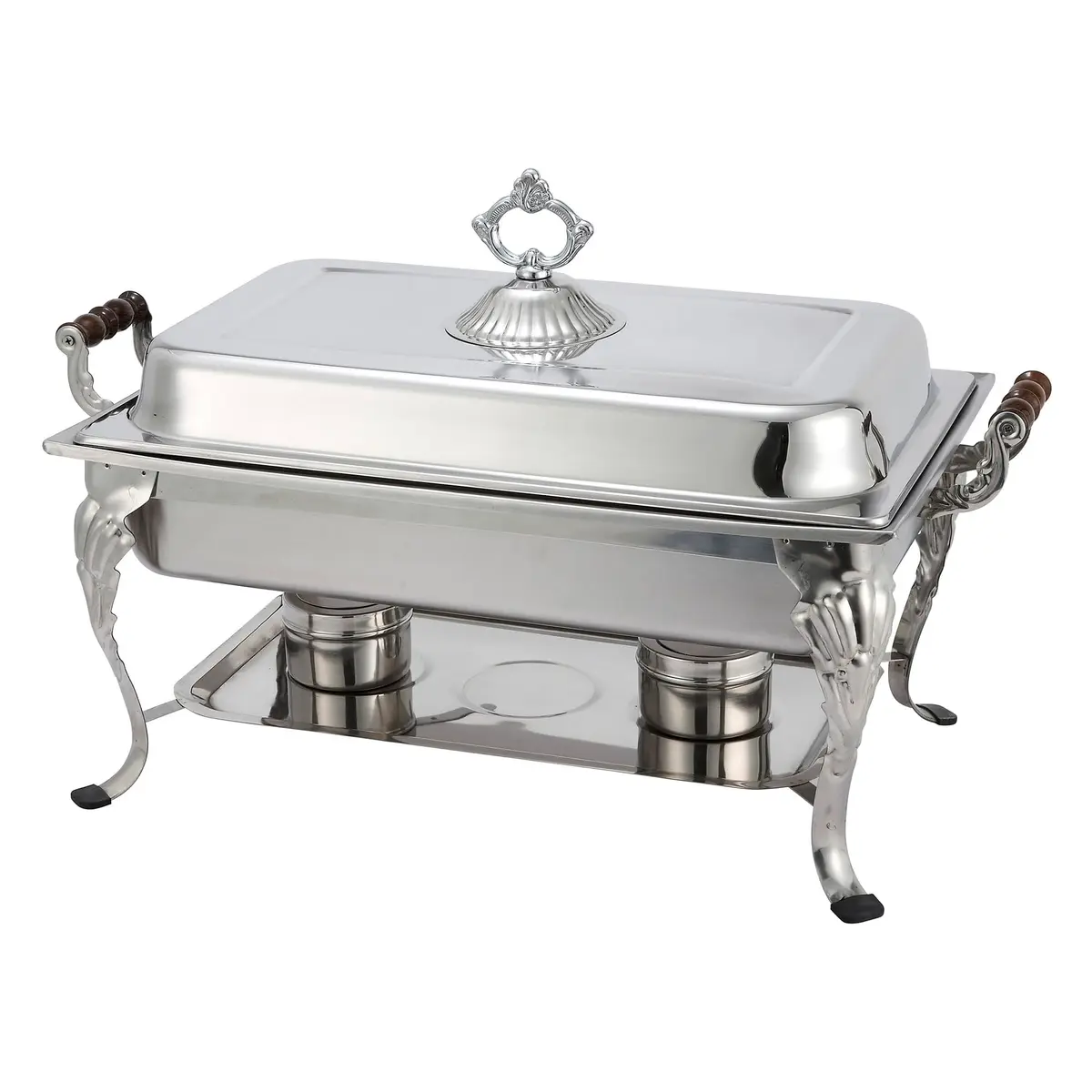 Winco Full Rectangular Crown Chafer, 8-Quart, Stainless Steel | Elegant Commercial Serving - main product image