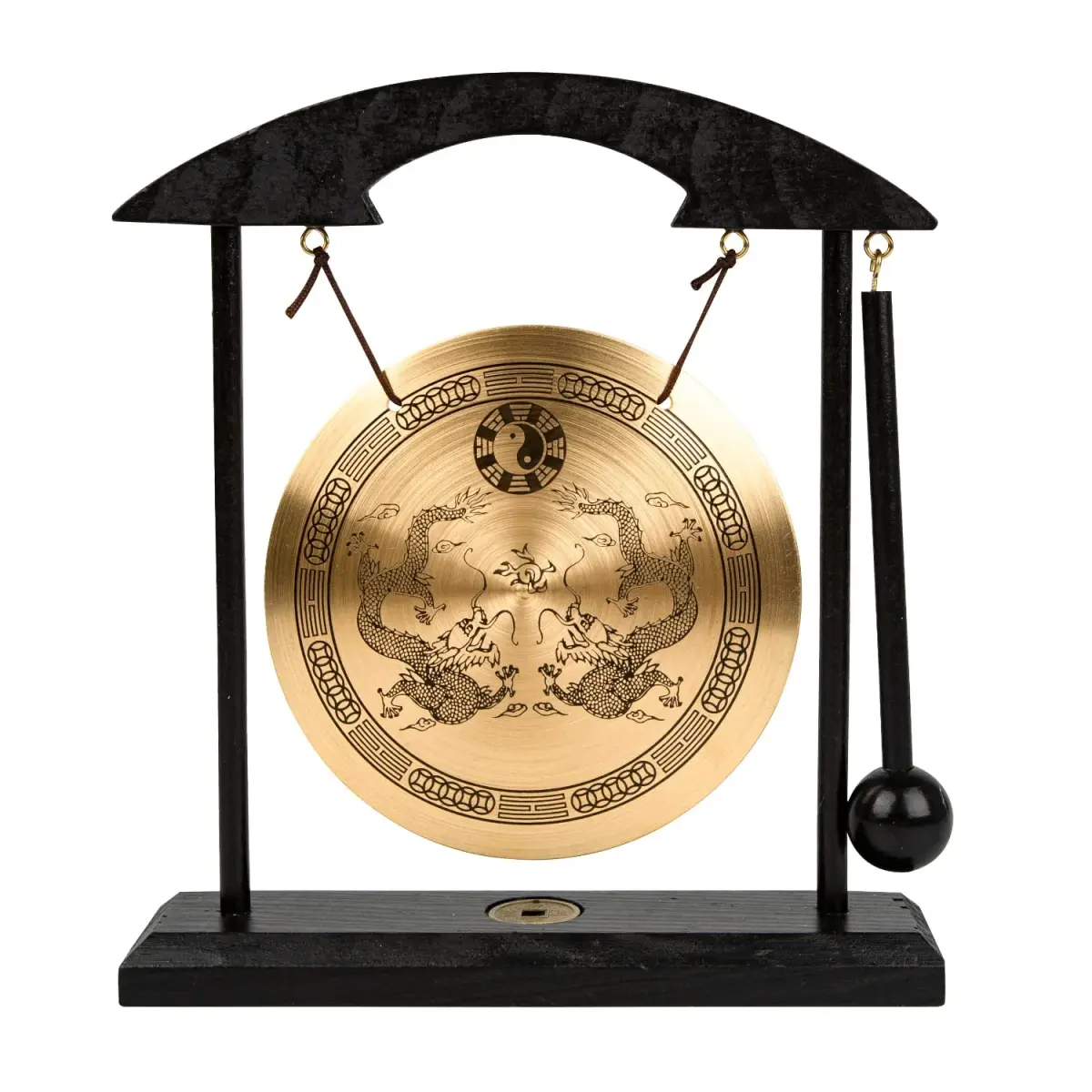 Mose Cafolo Zen Art Tabletop Brass Gong with Rammer 20.32cm (8") Height | Soothing Sound for Meditation - main product image