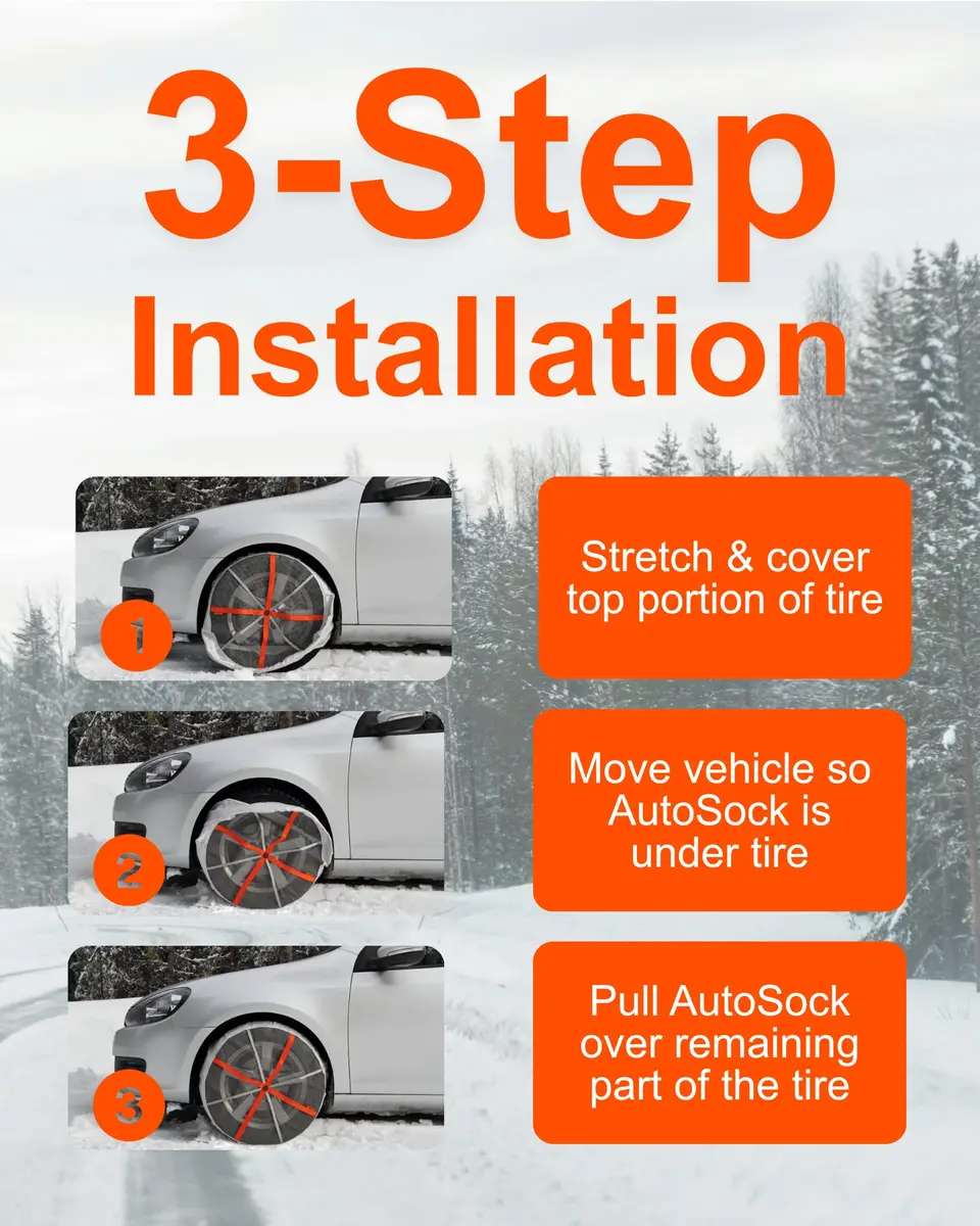 AutoSock HP695 Snow Socks for Passenger Vehicles | Winter Traction Device with Reusable Fabric - view 7