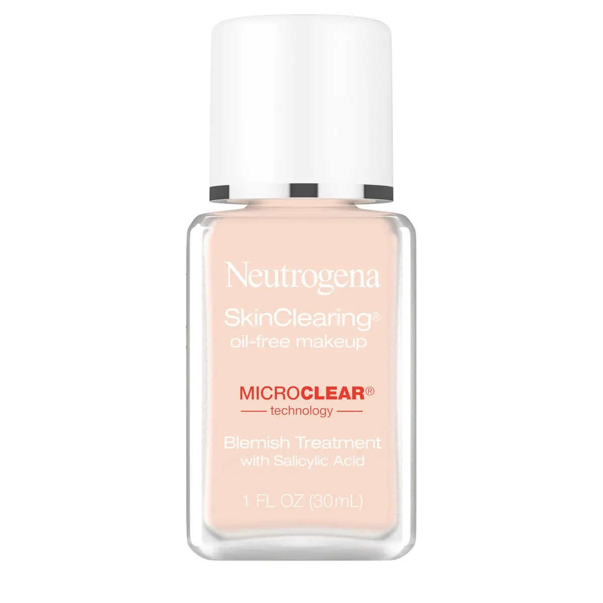 Neutrogena SkinClearing Liquid Foundation Natural Ivory 1 fl oz (29.57 ml) | Acne Fighting with MicroClear Technology - main product image