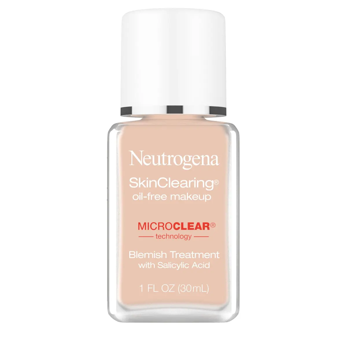 Neutrogena SkinClearing Liquid Foundation Soft Beige 29.57 ml (1 fl oz) | Acne Fighting with MicroClear Technology - main product image