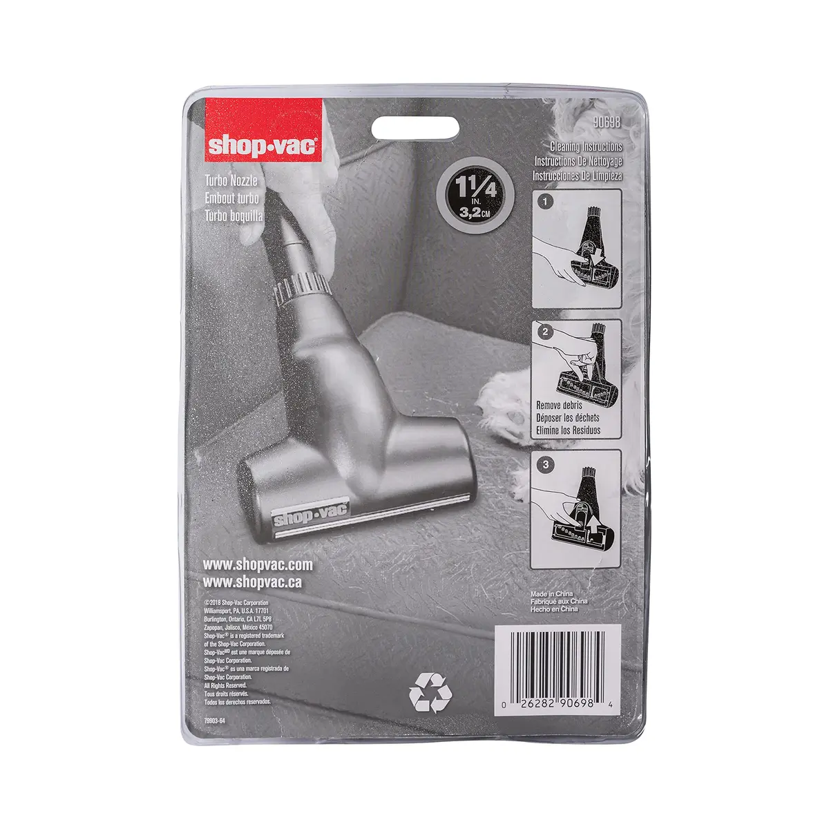 Shop-Vac Turbo Nozzle 1.25 Inch Diameter Deep Cleaning Tool for Carpets & Upholstery - view 5