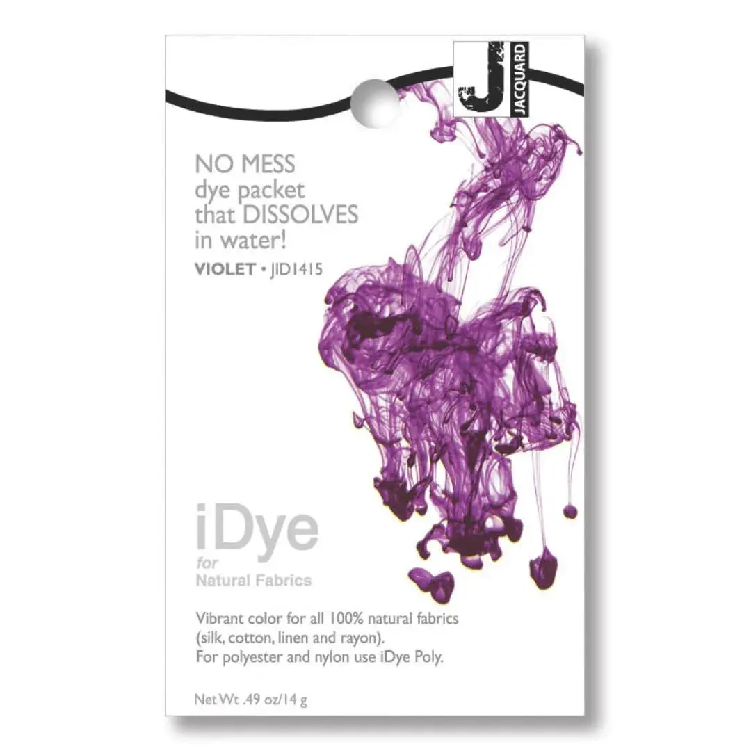 Jacquard iDye Violet Fabric Dye for Natural Fabrics 14g (0.49 oz) | Permanent Color for Cotton, Linen, Silk, Rayon - main product image