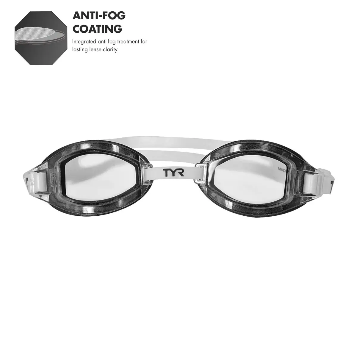 TYR Team Sprint Performance Goggle (Clear) | Universal Fit for All Swimmers - view 2