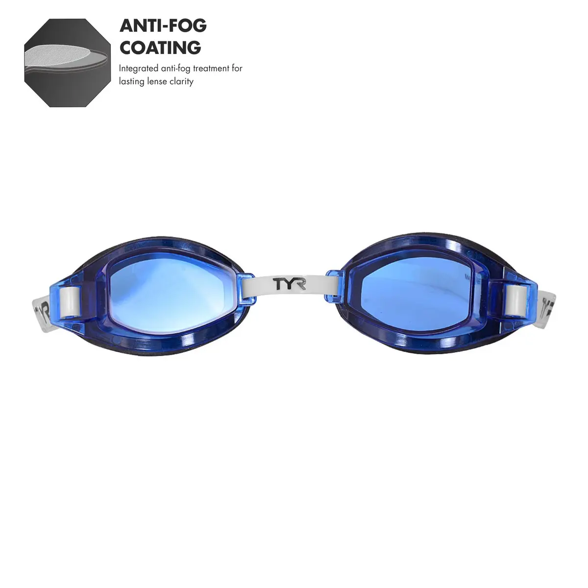 TYR Team Sprint Performance Goggle (Blue) | Universal Fit for Water Sports - view 2