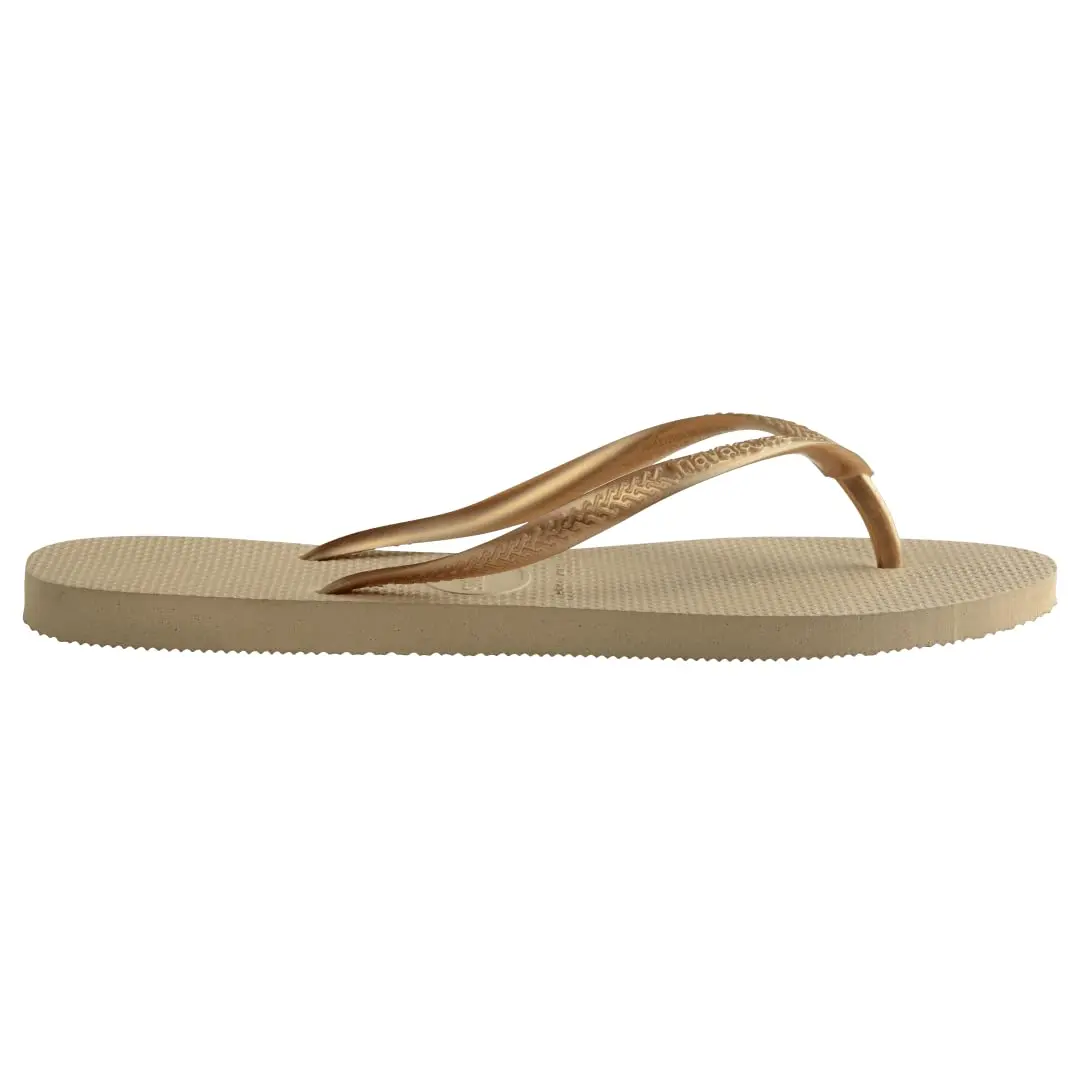 Havaianas Women's Slim Flip Flops Sandals - Sand Grey/Light Golden | Comfortable, Durable & Made in Brazil - view 4