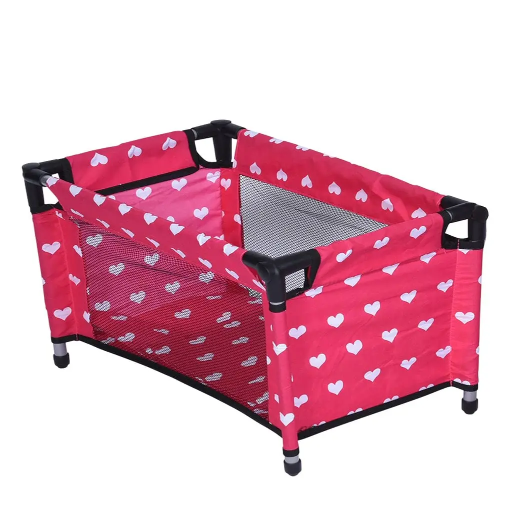 The New York Doll Collection Doll Fold n' Store Pack N' Play for 18" Dolls | Compact, Easy Fold, Hearts Design - main product image