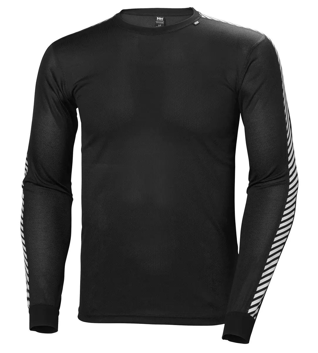 Helly Hansen Lifa Stripe Crew Lightweight Breathable Moisture Wicking Thermal Baselayer, 998 Black, Large - main product image