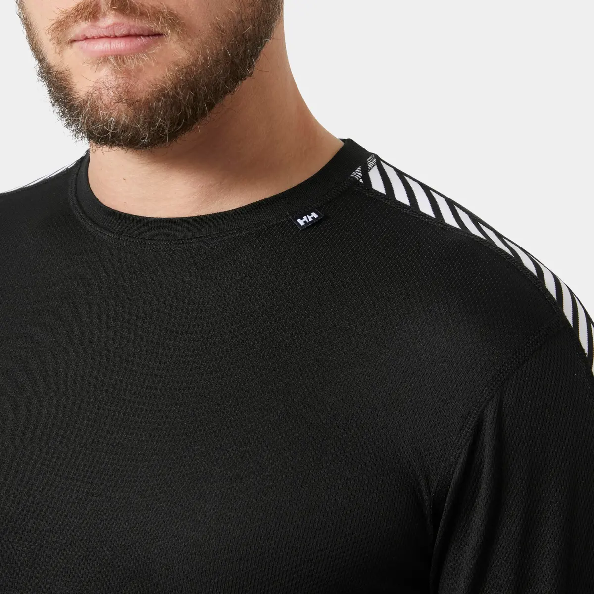 Helly Hansen Lifa Stripe Crew Lightweight Breathable Moisture Wicking Thermal Baselayer, 998 Black, Large - view 5