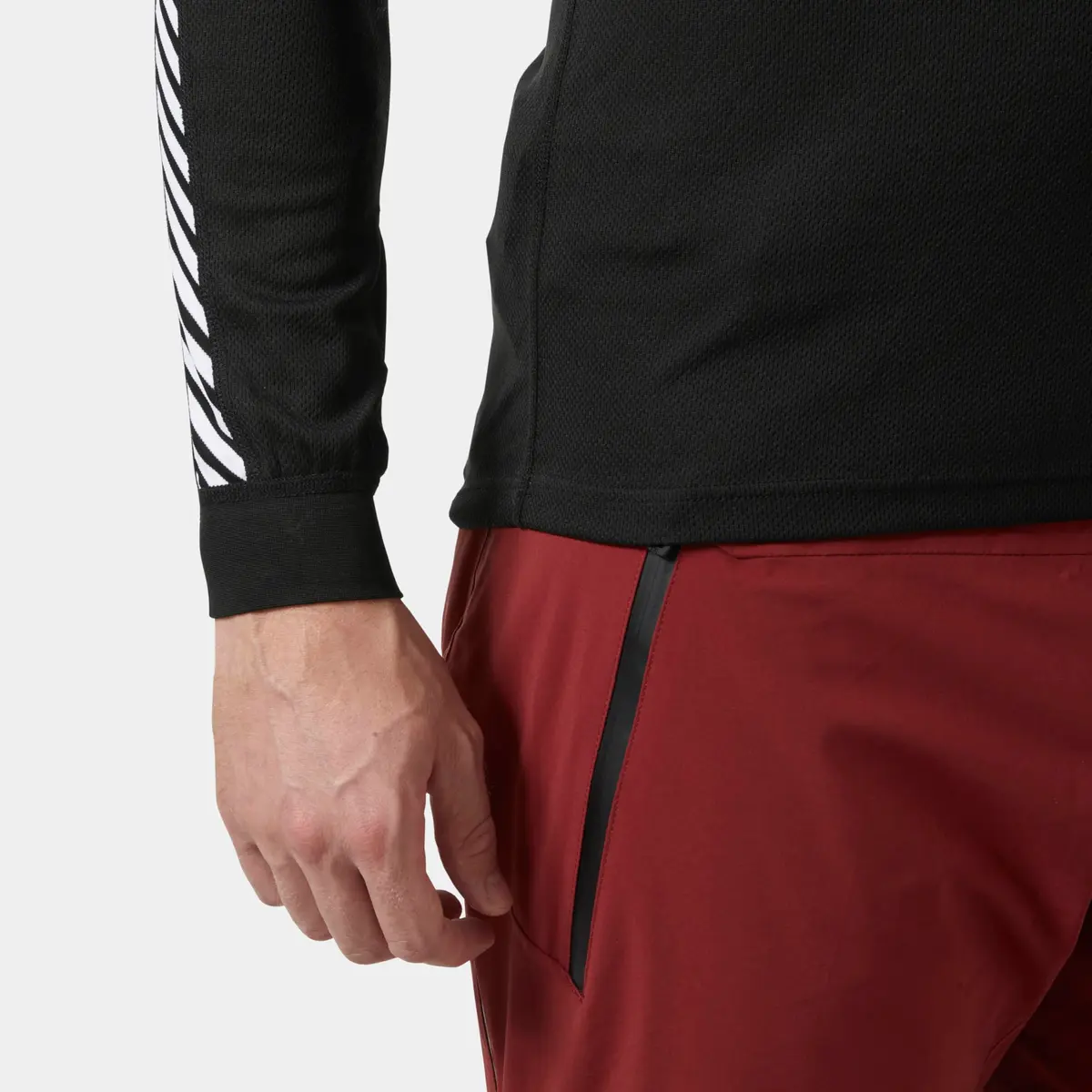 Helly Hansen Lifa Stripe Crew Lightweight Breathable Moisture Wicking Thermal Baselayer, 998 Black, Large - view 6