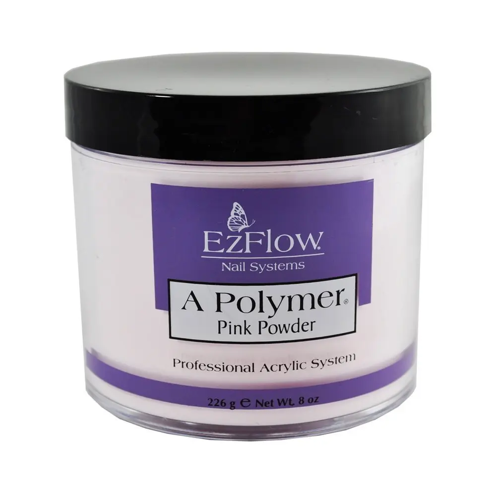 EzFlow False Nails 8 Oz | Polymer Pink, Solid Style, Gel Form, French Style, for Women - main product image