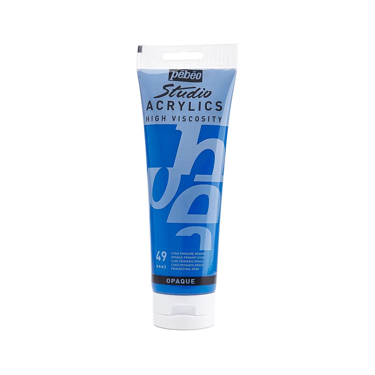 PEBEO Studio Acrylics High Viscosity 250 ml Primary Cyan | Rich Pigments, Thick Consistency - main product image