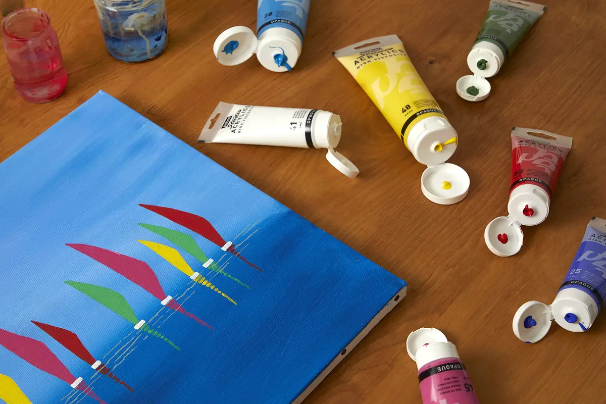 PEBEO Studio Acrylics High Viscosity 250 ml Primary Cyan | Rich Pigments, Thick Consistency - view 3