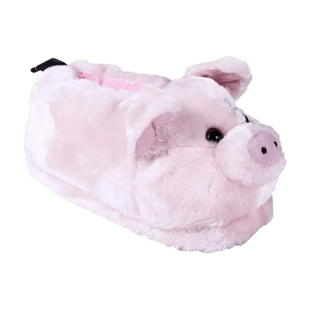 HAPPYFEET SLIPPERS Pink Pig Animal Slippers for Adults & Kids | Plush Foam Comfort, Non-slip Sole, Shark Tank Featured (Large) - main product image