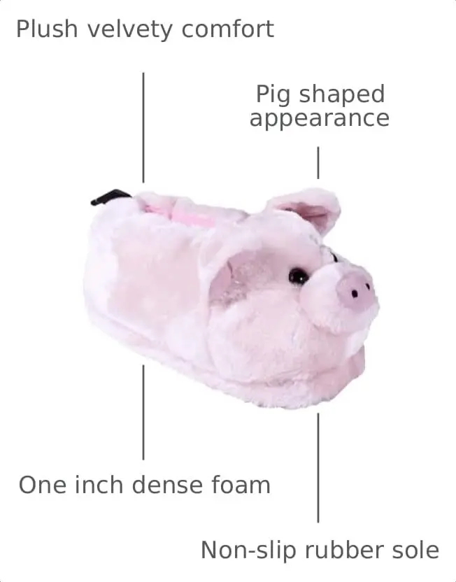 HAPPYFEET SLIPPERS Pink Pig Animal Slippers for Adults & Kids | Plush Foam Comfort, Non-slip Sole, Shark Tank Featured (Large) - view 4