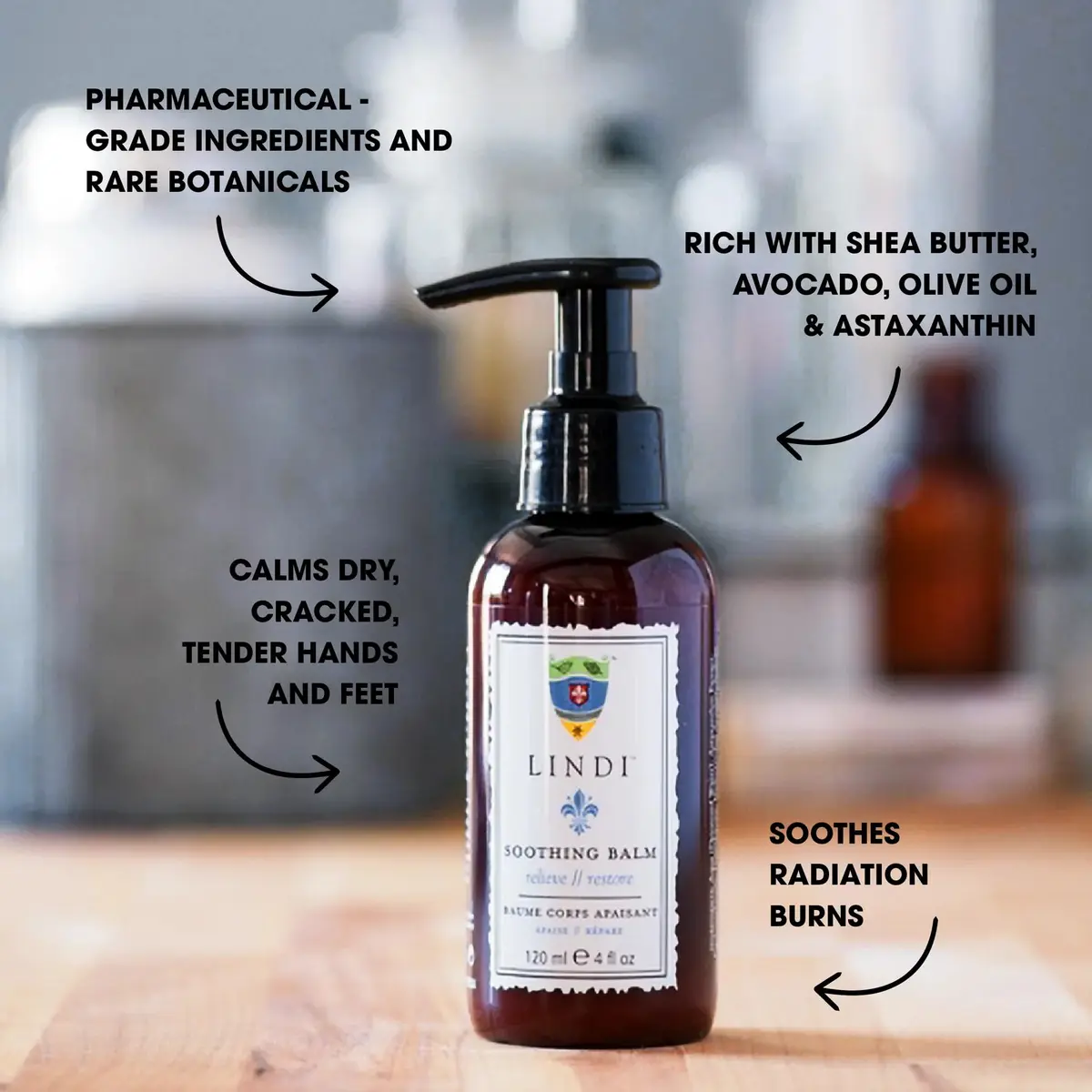 Lindi Skin Soothing Balm for Cracked Hands and Feet | Unscented, 4 Fl Oz | Promotes Hydration & Skin Repair - view 2