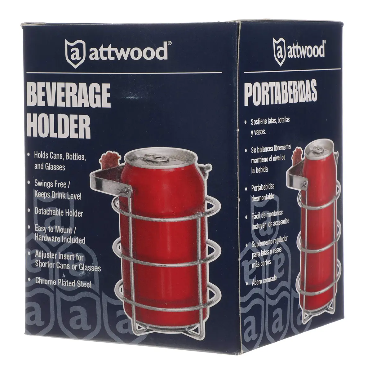attwood Beverage Holder | Spill-Proof 12oz Chrome Steel | Boat & Car Accessory - view 7
