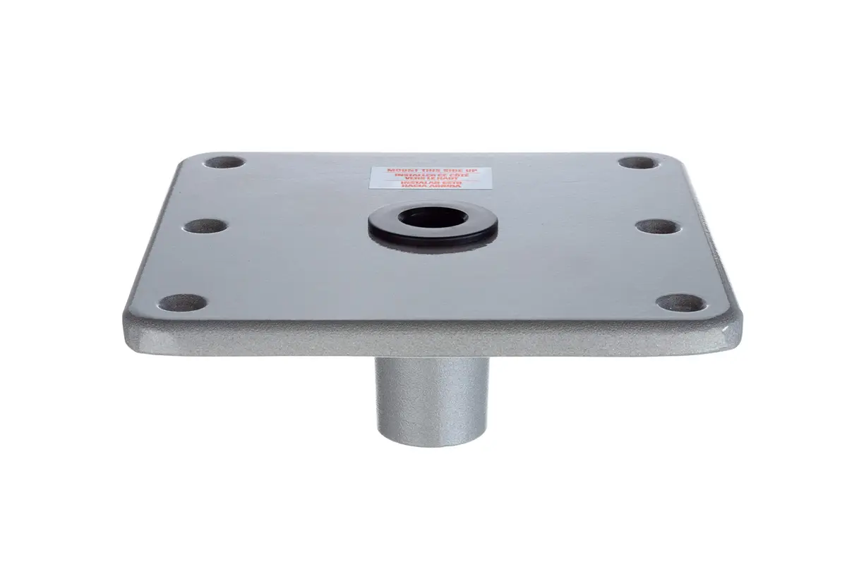attwood Swivl-Eze Lock'N-Pin Aluminum Pedestal Base 7-Inch x 7-Inch with 3/4-Inch Pin - main product image