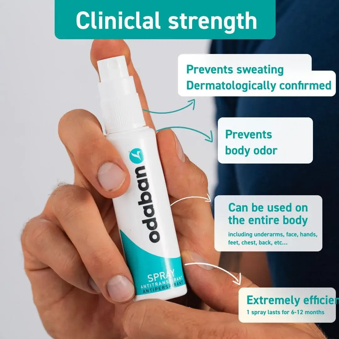 Odaban Antiperspirant Spray Fragrance-Free 30ml (1.01 Fl Oz) | Clinical Strength Sweat Control - view 9