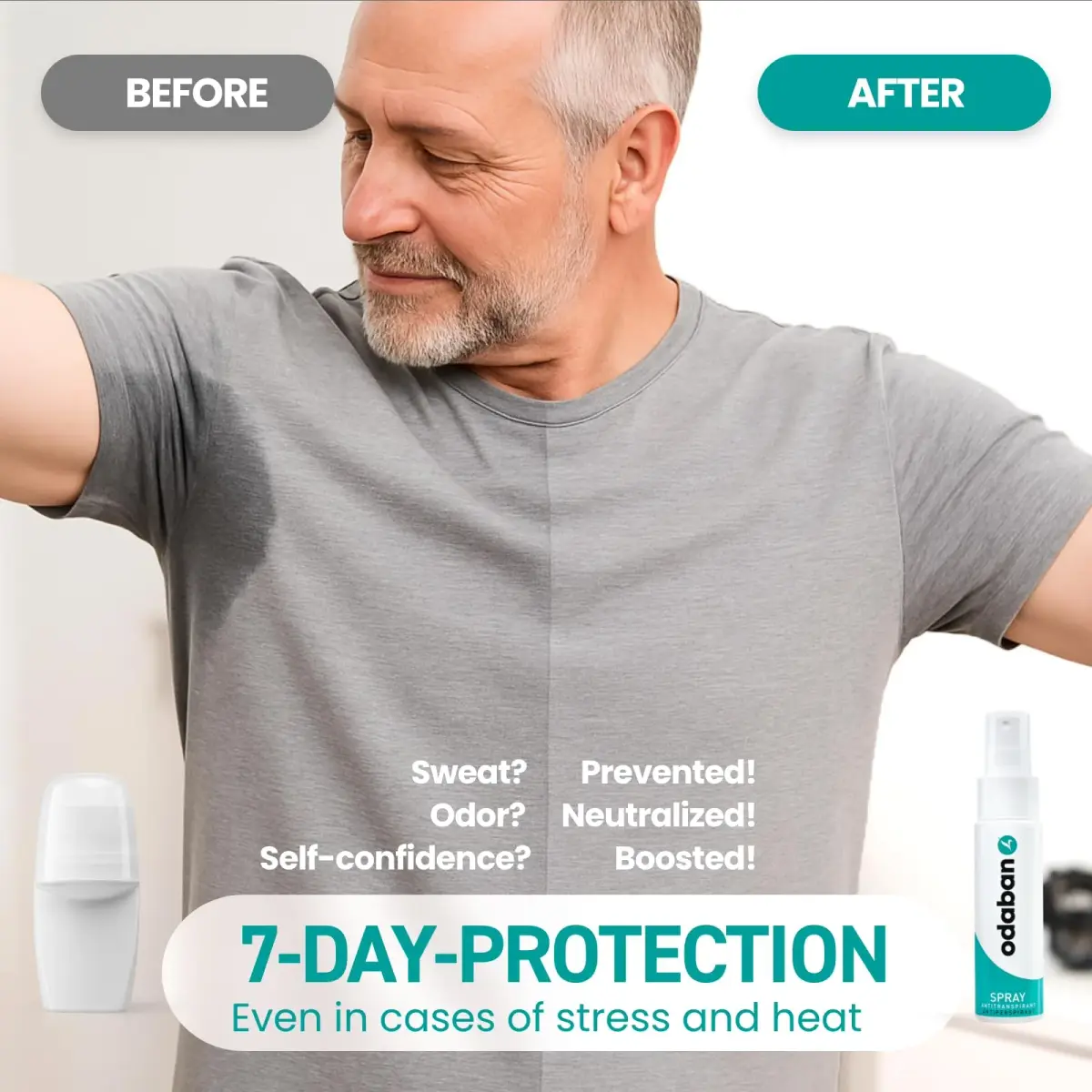 Odaban Antiperspirant Spray Fragrance-Free 30ml (1.01 Fl Oz) | Clinical Strength Sweat Control - view 4