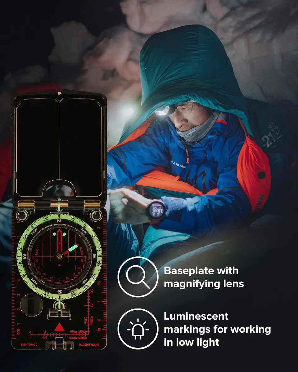 SUUNTO MC-2 Northern Hemisphere Mirror Compass | 9.1 inches (23.1 cm) Length - view 7