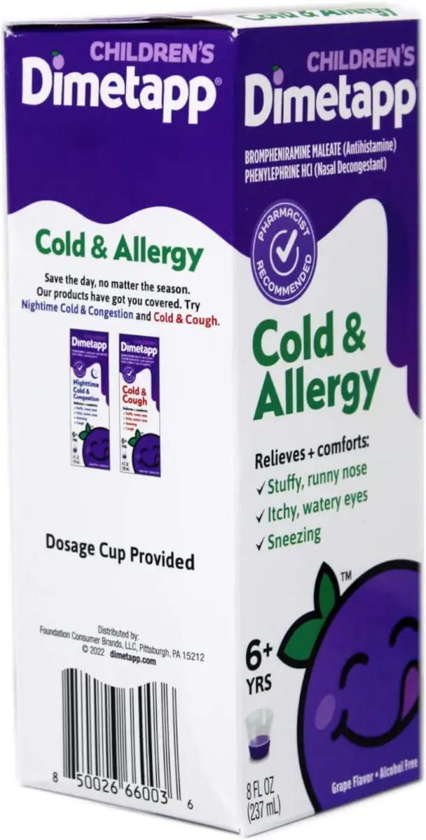 Dimetapp Children’s Cold & Allergy Liquid 8oz | Grape Flavor for Kids & Adults - view 5