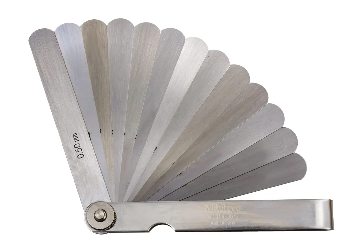 Mitutoyo 184-307S Thickness Gage 0.03-0.5mm, 100mm Blade | Precision Measuring Tool with 13 Leaves - main product image