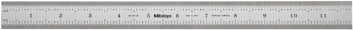 Mitutoyo 182-126 Steel Ruler 12x300mm | Dual-Scale Precision Tool for Industries - main product image