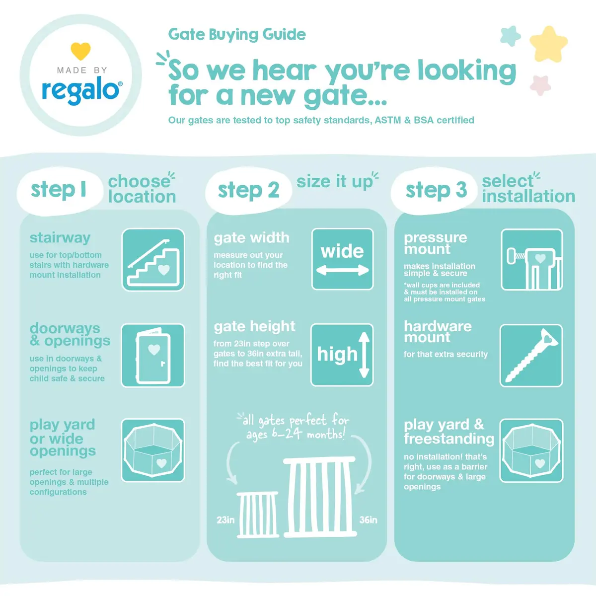 Regalo Safety 29"-49" Extra Wide Baby Gate for Doorways & Stairs | Adjustable & Secure - view 8