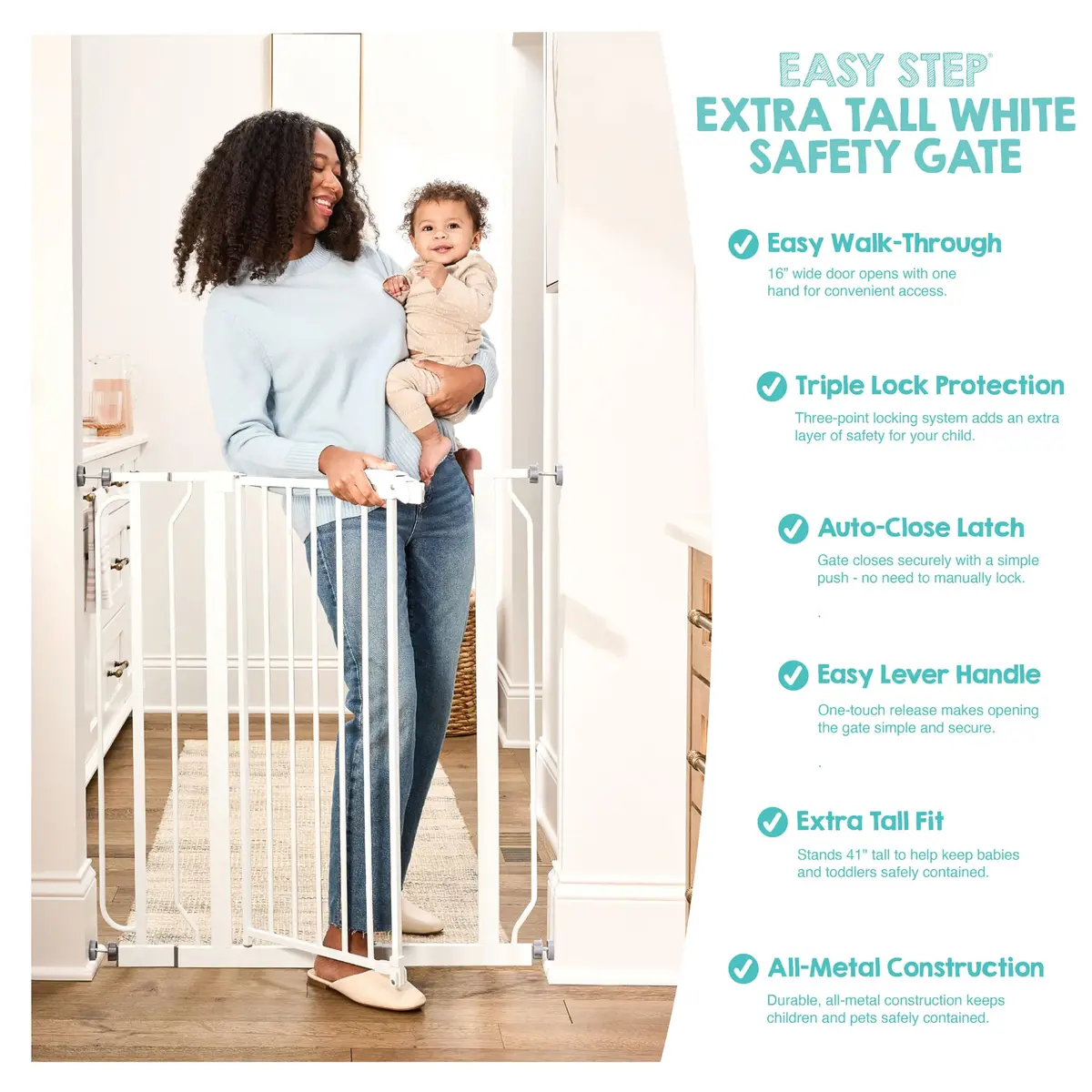 Regalo Safety 36" Extra Tall Baby Gate | Child & Pet Safety for Doorways & Stairs - view 4
