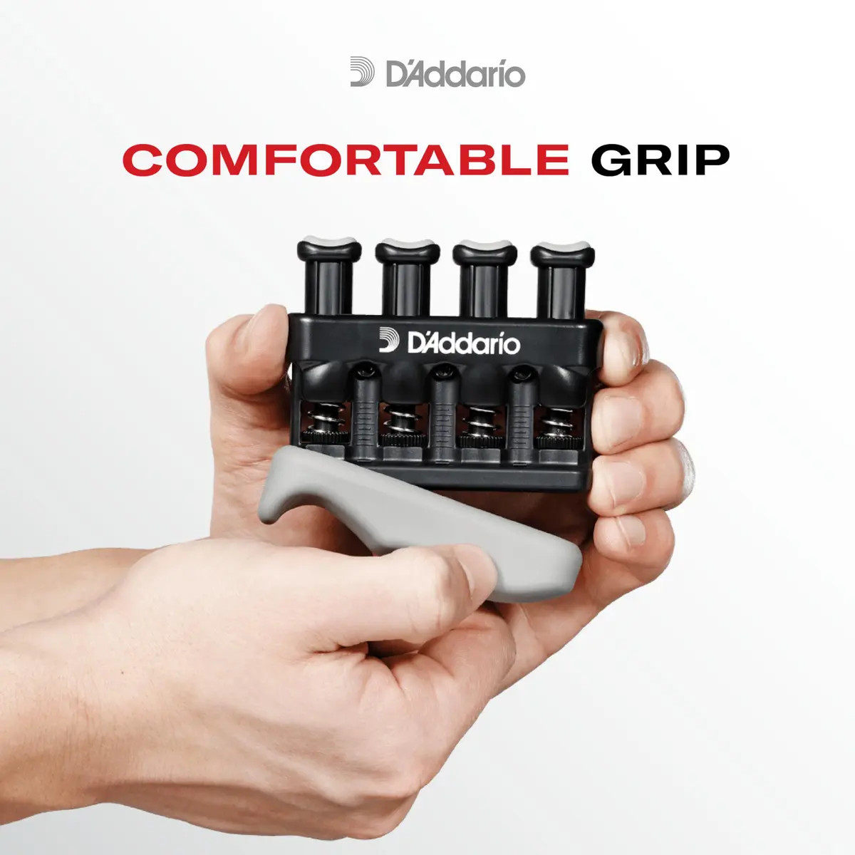 D'Addario Varigrip Hand Exerciser with Adjustable Tension & Simulated Strings | Black/Grey - view 7