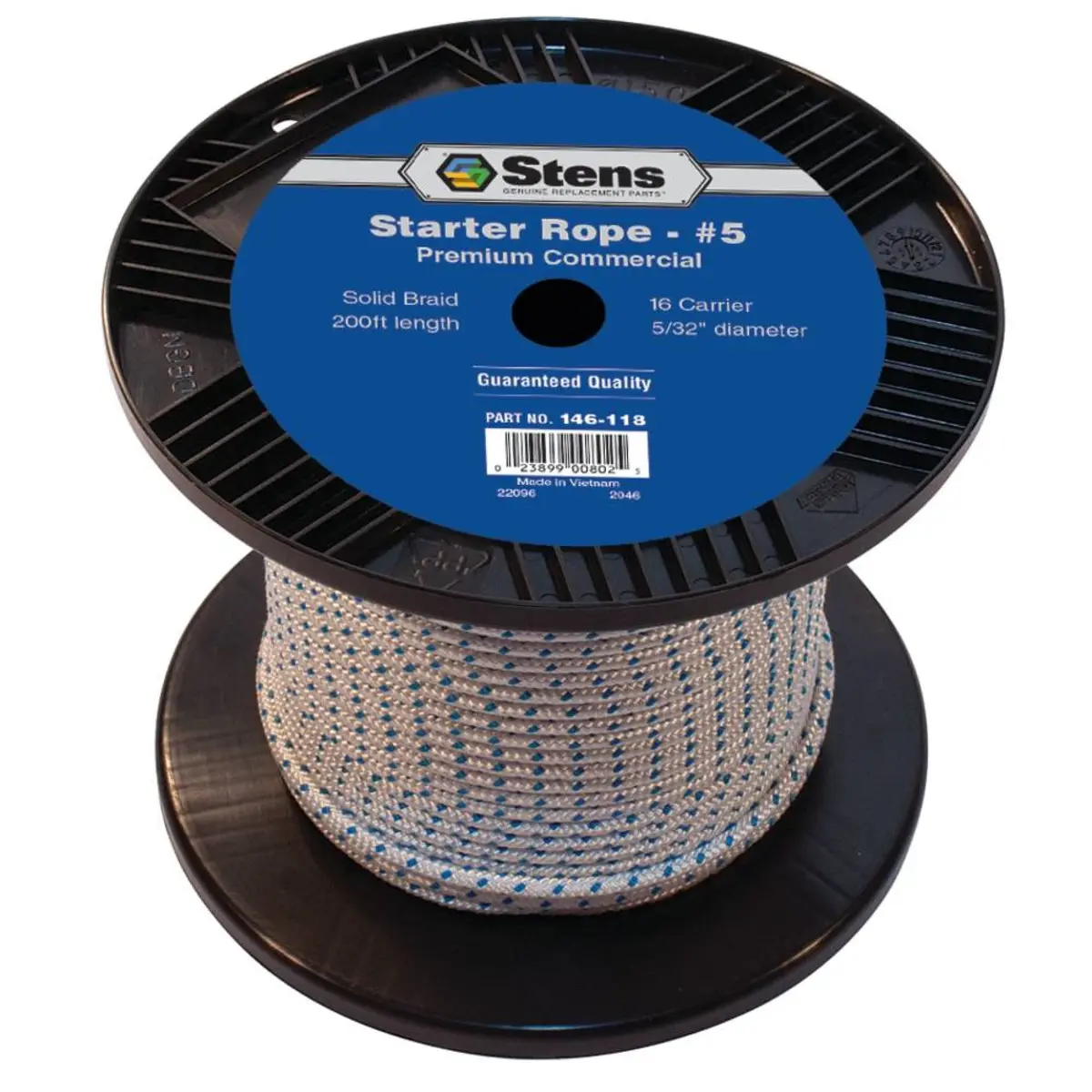 Stens 146-118 Solid Braid Starter Rope, 200 ft | Heavy Duty, Low Stretch, Multicolor - main product image