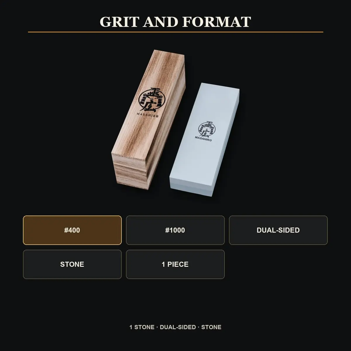 HMS 400/1000 Grit Dual-Sided Whetstone, 7-Inch Sharpening Stone | Coarse to Fine Edge Restoration - view 4