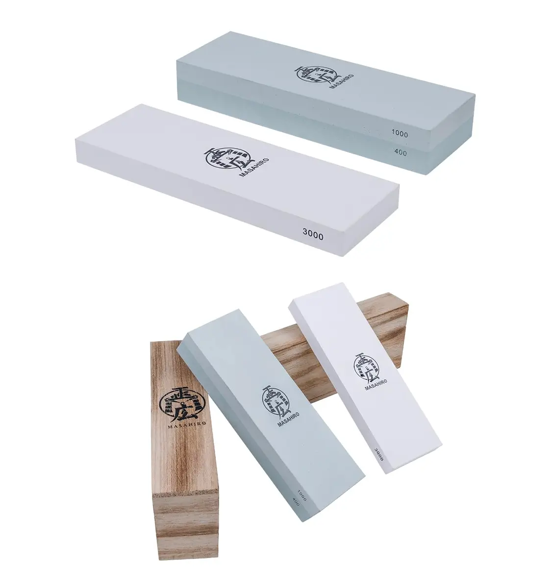 HMS 2-Piece Whetstone Set 7-Inch | 400/1000/3000 Grit Knife Sharpening Stones - main product image