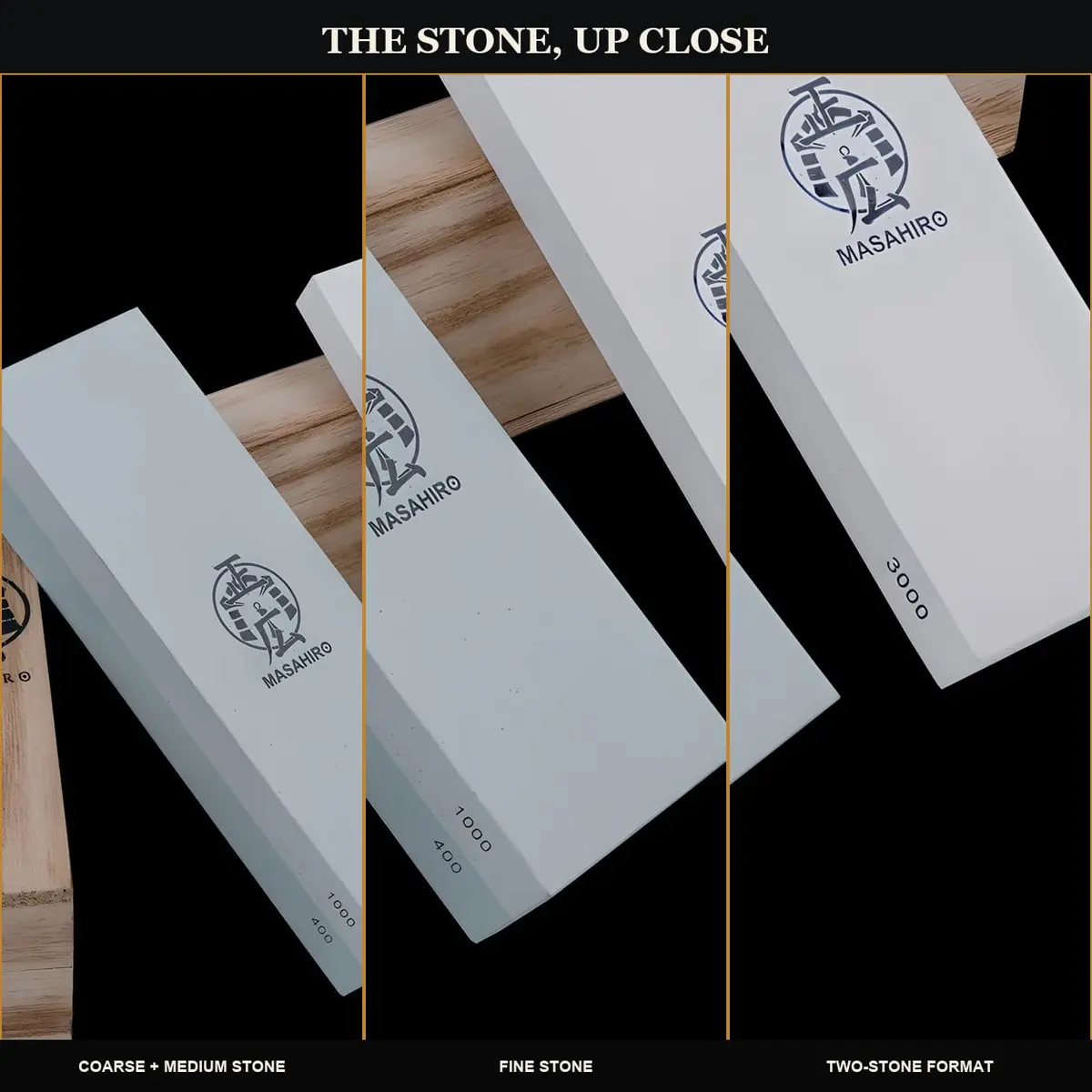 HMS 2-Piece Whetstone Set 7-Inch | 400/1000/3000 Grit Knife Sharpening Stones - view 6