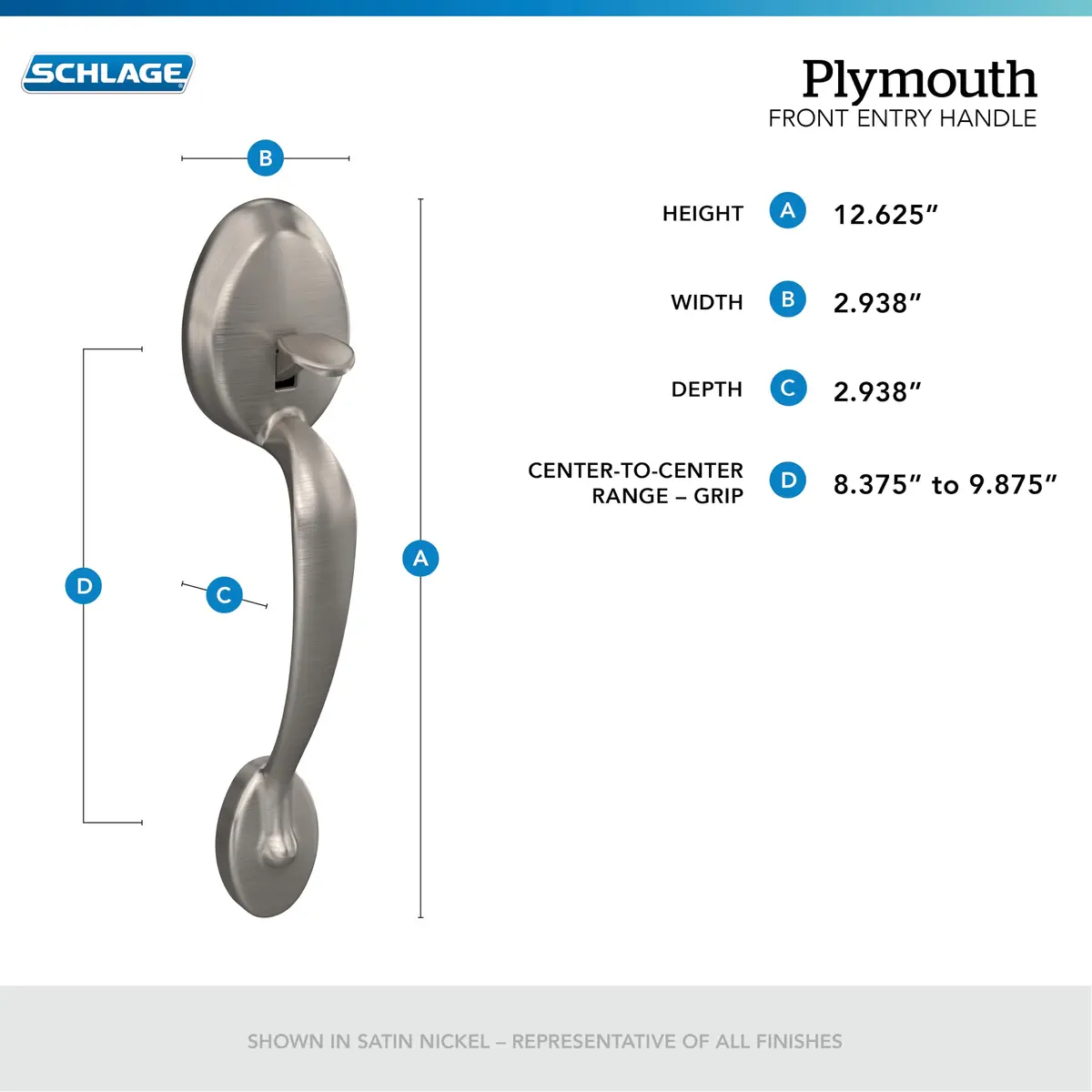 SCHLAGE Plymouth Entry Handleset, Right Hand Flair Lever, Antique Brass | Vintage Door Hardware - view 2