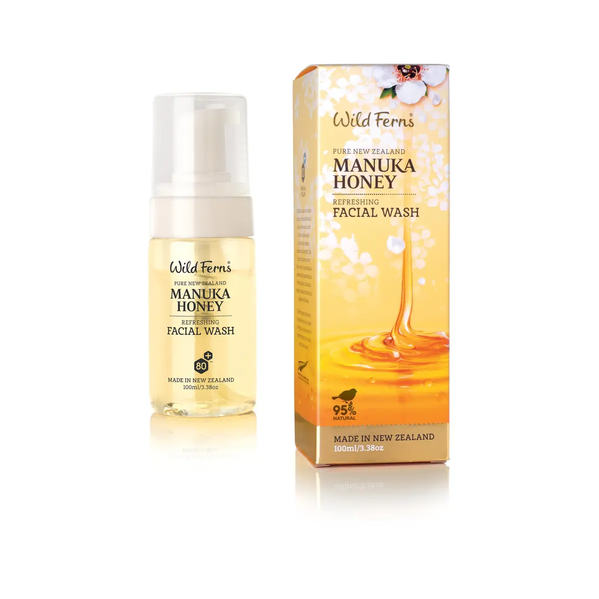 Wild Ferns Manuka Honey Refreshing Facial Wash with Sweet Orange Oil | Nourishes & Detoxifies Skin - main product image