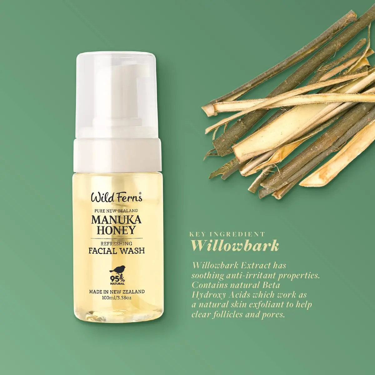 Wild Ferns Manuka Honey Refreshing Facial Wash with Sweet Orange Oil | Nourishes & Detoxifies Skin - view 5