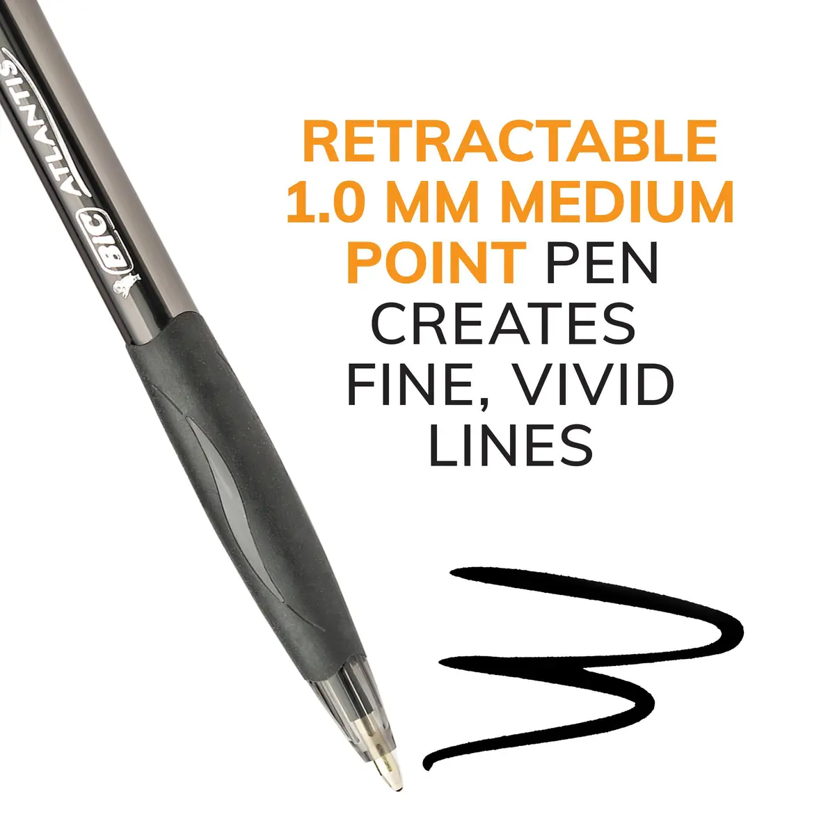 BIC Glide Retractable Ballpoint Pens Black 1.0mm Medium Point 4-Count | Smooth Writing & Comfortable Grip - view 2