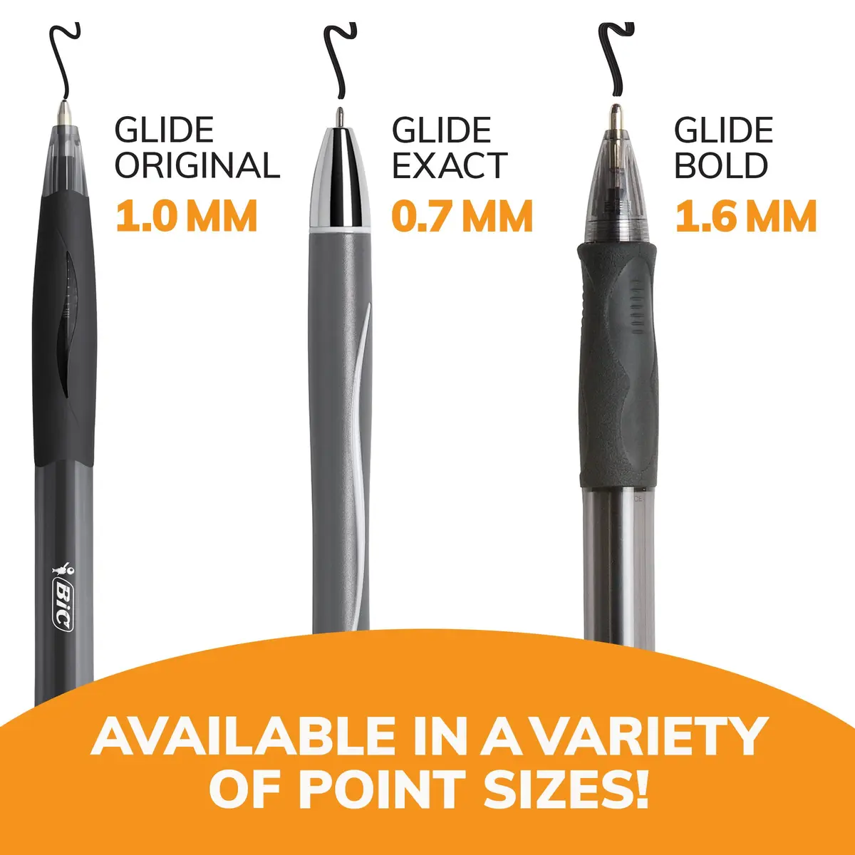 BIC Glide Retractable Ballpoint Pens Black 1.0mm Medium Point 4-Count | Smooth Writing & Comfortable Grip - view 3