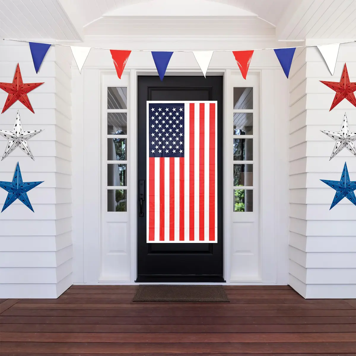 Beistle American Flag Door Cover 30" x 60" | Patriotic outdoor decoration - view 5