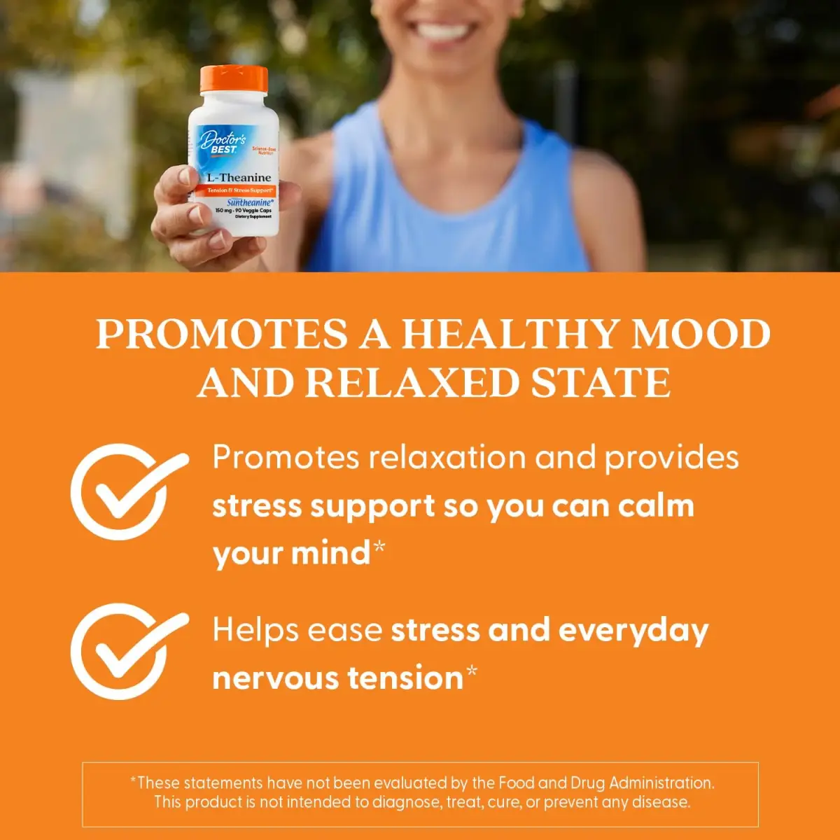 Doctor's Best L-Theanine Suntheanine 150 mg 90 Count Veggie Capsules | Stress Reduction & Focus Support - view 3