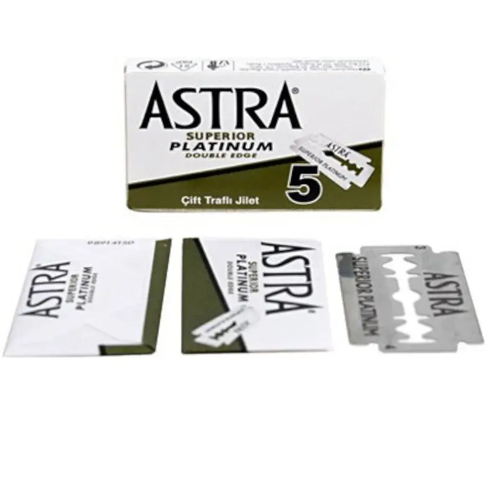 Astra Superior Platinum Double Edge Razor Blades 30 Ct | 5-Blade Shaving Cartridges for Men, Made by Gillette - main product image