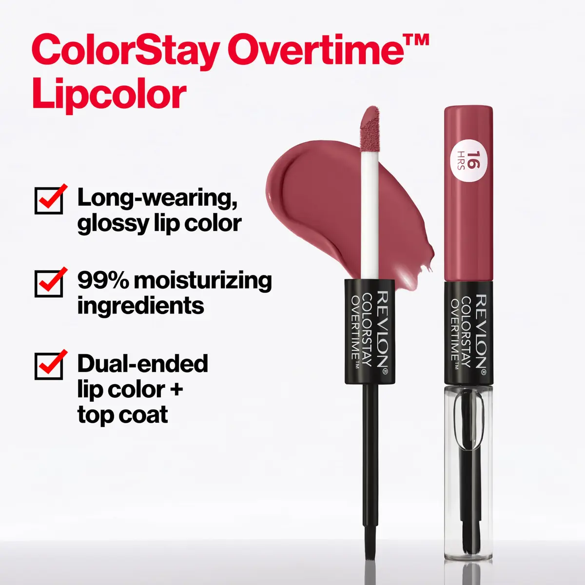 Revlon ColorStay Overtime Lipcolor, 370 Everlasting Rum | Long Lasting, Transfer-Proof Lipstick with Vitamin E (70-120 chars) - view 3