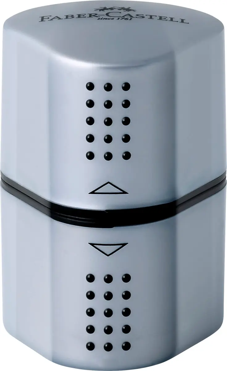 Faber-Castell Grip Trio Pencil Sharpener: Silver, 1 Unit | 3-in-1 Ergonomic Design for All Pencils - view 2